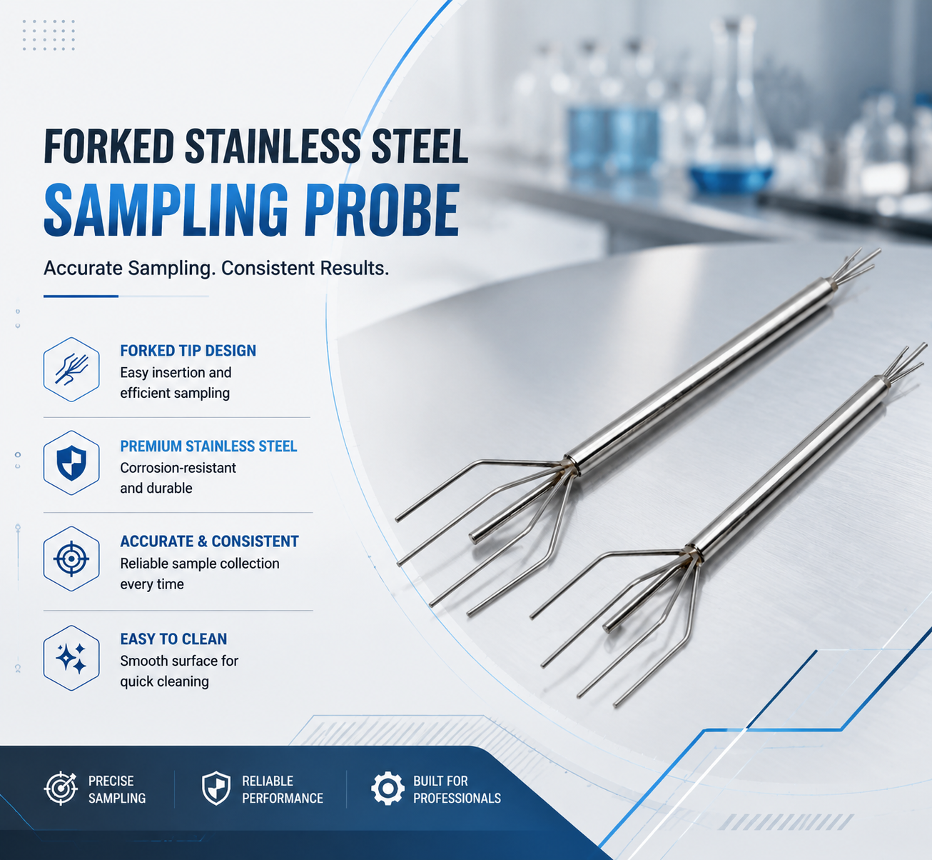 Customized IVD Fork Sampling Probe with Multi Prong Structure