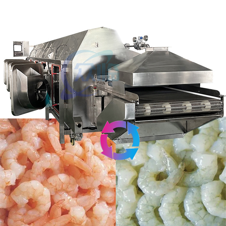 1000KG/H Vegetable Blanching Machine Stainless Steel Shrimp Processing Machine