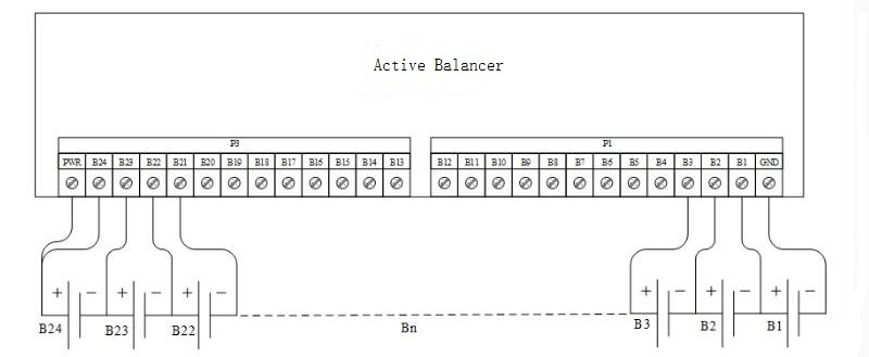 EJAB-JK-B1A24S 1A Active Battery Balancer 12S - 24S Aluminum Bluetooth Battery Equalizer