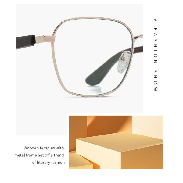 Рамка зрелища Eyeglasses стекел деревянной ноги металла ПК оптически