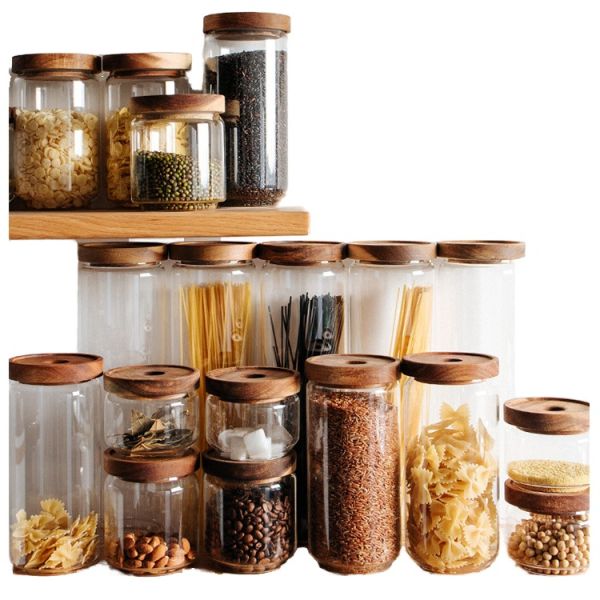 Nordic Design Square Borosilicate Glass Jar With Flip Top Lids Moisture Proof Customized