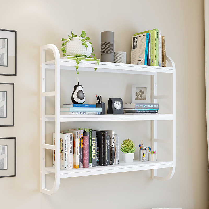 Etagere Mural Wooden Wall Hanging Shelves 3 Tiers Floating Wall Shelf for Living Room