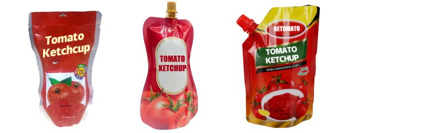 Natural Flavour Ketchup 500g ISO Certificate Bag Ketchup For Dipping Sauce