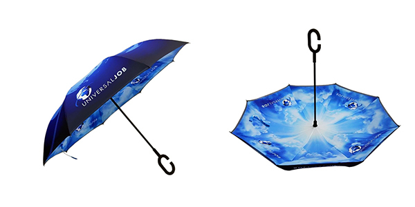 Sublimation Printing Inside Out Umbrellas Promotional Event Umbrella With C Handle