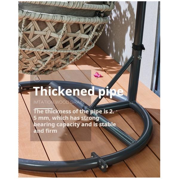 Olefin High Elastic Cushion Wicker And Metal Patio Egg Chair For Leisure Sleep