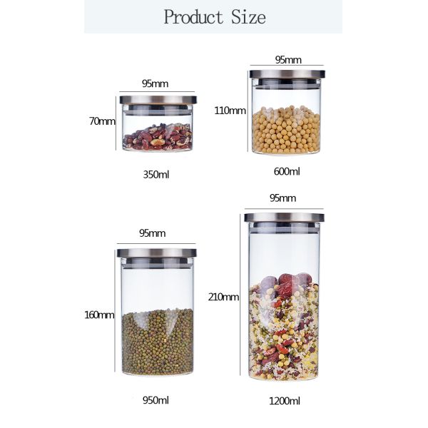 Heat Resistant 8oz Airtight High Borolicicate Glass Jar With Metal Lid Custom Size