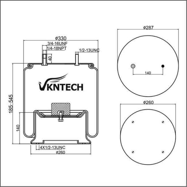 B-3144 Естественная резина Воздушная пружина 1R13-049 Воздушная подвеска Воздушные части пружин для OEM поршневой стали 4810NP03 2st W01-358-9121 554