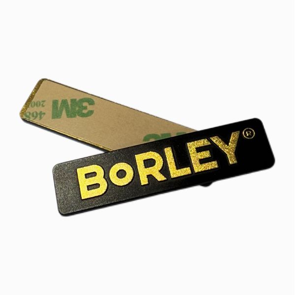 Corrosion Resistant Custom Aluminum Nameplate Matte Black Metal Name Plate With 3D Text And Adhesive Back
