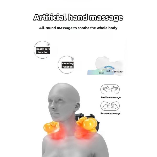 Household Electric Cervical Massage Pillow Infrared Heat Compress Body Massage Spa Machine for Neck and Head Massage