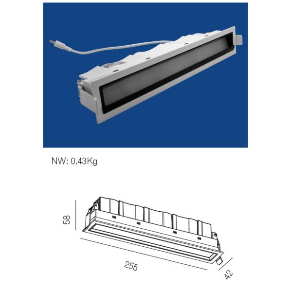 Long Square 21w 2700K Warm White LED Recessed Downlight 700mA Excellent Performance