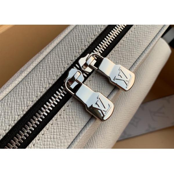 Black Square Taiga Leather Message Luxury Cross Body Bag Single Shoulder