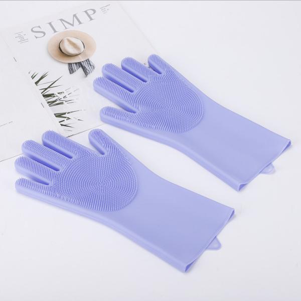 Silicone Reusable Rubber Dishwashing Mitten For Household Bathroom Pet Bathing Cars Fruit
