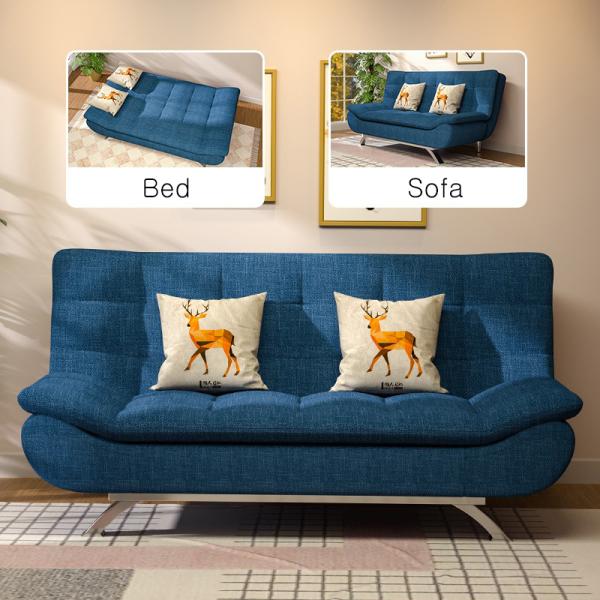 Convertible Love Seat Sofa Bed Double Futon Convertible Folding Couch Pull Out Sleeping 3 Seater with Metal Frame