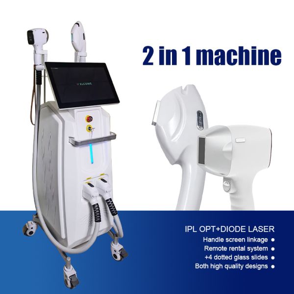 2 In 1 Shr Ipl Elight 808 Laser Handle Screen Linkage Hair Removal Machine
