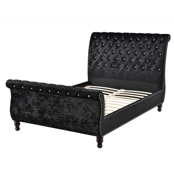 Кнопки Тафтинг обитый изголовье королевского размера Честерфилд каркаса кровати введенное в моду