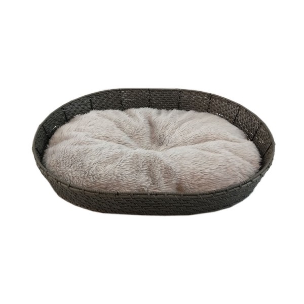 Home Classic Fashion Modern Wicker Rattan Dog Bed Oval Shape Portable All-Season Outdoor Furniture Carton