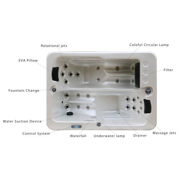 OEM ODM Balboa Control System Traditional Acrylic Hot Tub Outdoor Massage Spa
