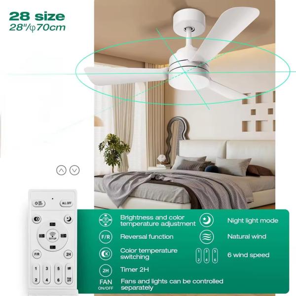 Optimal Cooling with Smart Ceiling Fan Control Includes Timer Function and Multiple Speed Settings