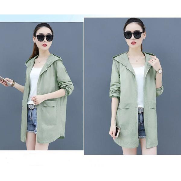 Mid-Length Hooded Sun Protection Clothing Uv Women'S Sun Protection Clothing