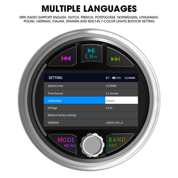 GRANDnavi водонепроницаемая Bluetooth USB Морская стерео AM FM Ботовая стереосистема головный блок