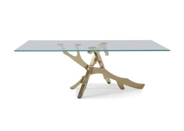 Special Design Stainless Steel Glass Table , Stainless Steel Dining Table CE Approved