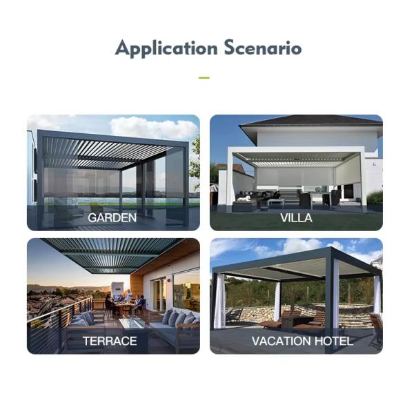 DIY современная пергола моторизованные жалюзи модные выдвижные жалюзи крыша биоклиматическая пергола