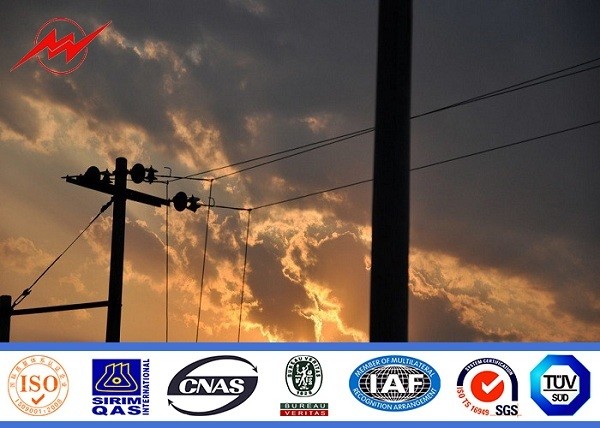 Bitumen Transmission Line 69kv Galvanized Steel Pole