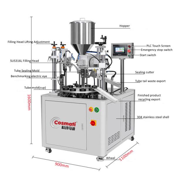 Ultrasonic Soft Tube Filling Sealing Machine Semi Automatic for Cosmetic Cream