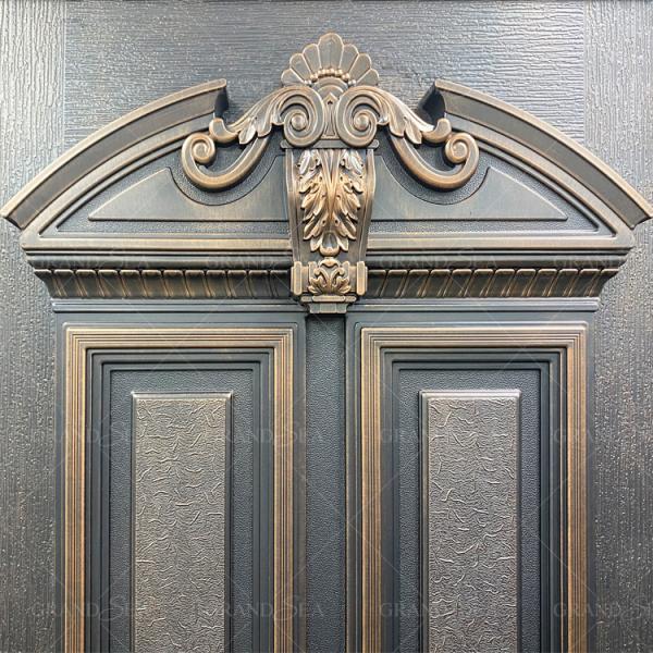 Guatemala Carved Design Cast Aluminum Low Price High Quality Main Front Security Steel Door for Commercial Buildings