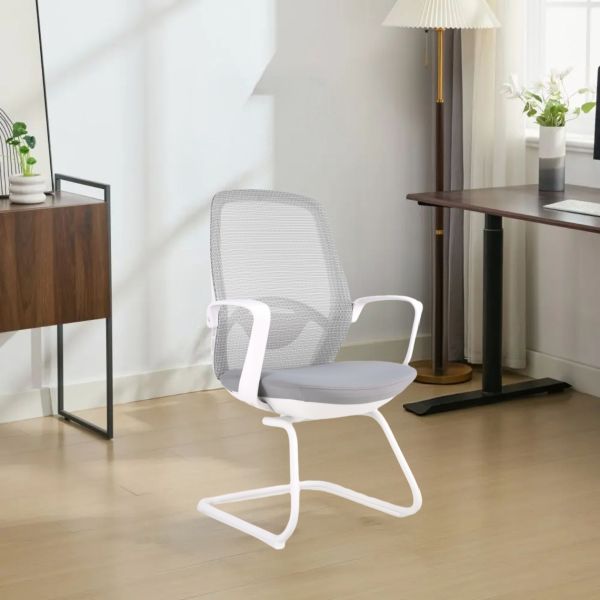 Low Back Ergonomic Mesh Office Chair Fixed Base for Visitor Staff Meeting