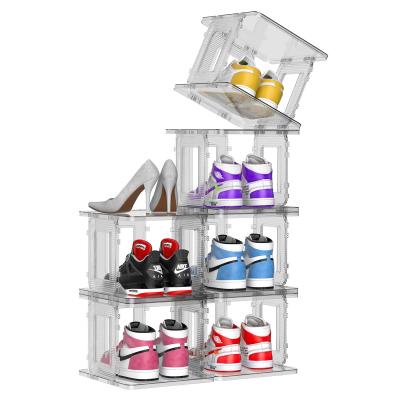 6 Tier Shoe Storage Acrylic Rack , Free Standing Acrylic Shoe Organizer For Closet
