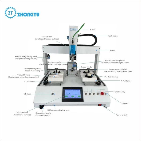 Automatic Screw Locking Machine Double Worktable Screw Tightening Equipment M1-M5 Screw Assembly Robot