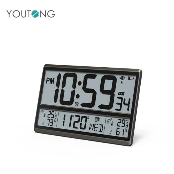 ABS Big Digital Wall Clock Display Digital Bathroom Clock For Indoor Outdoor