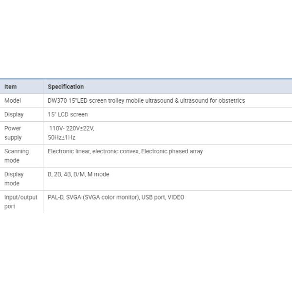 GH-370 Medical Ultrasound Machine Trolley Full Digital B W Ultrasonic Diagnostic Equipment