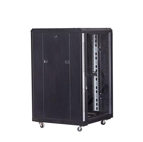 18U PDU Power Distribution Unit Rack Cabinet with RAL9005 Black Finish and Materials