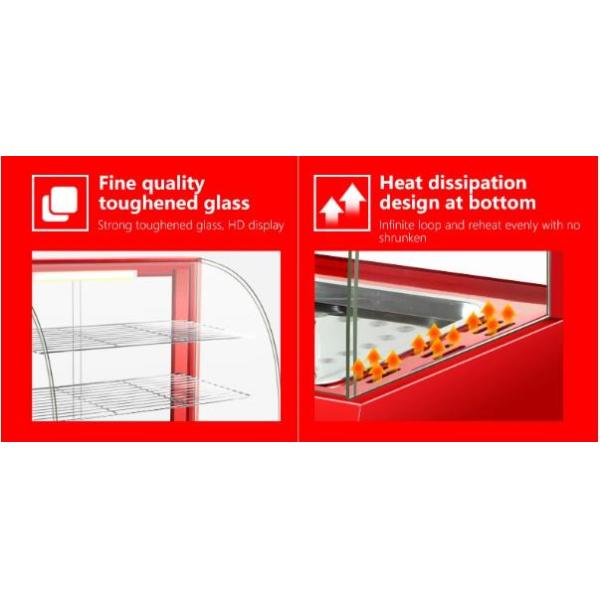 3 слоя Красная закуска для продовольствия Теплый витрина для коммерческого решения консервирования продуктов питания