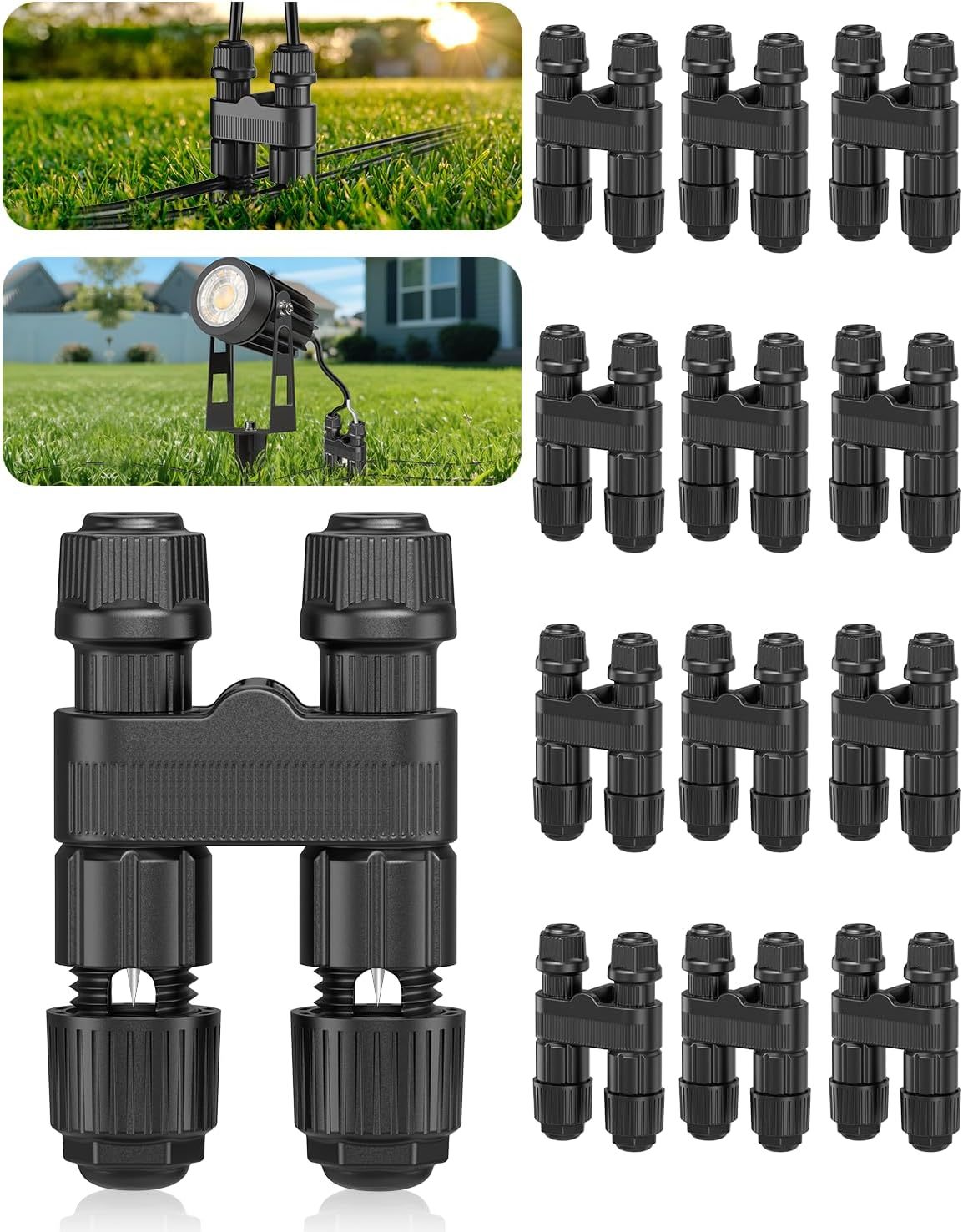 Stainless Steel Low Voltage Landscape Lighting Wire Connectors 12Pack Waterproof