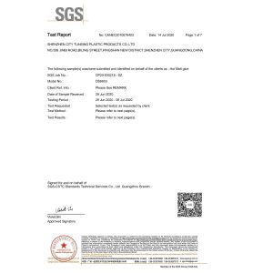 Shenzhen Tunsing Plastic Products Co., Ltd. Certifications