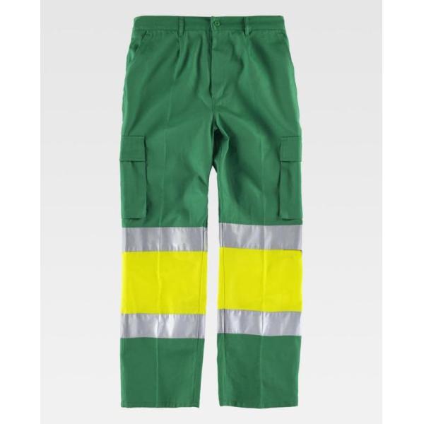 Workers Reflective Orange Hi Vis Trousers / Fashion Mens Safety Work Pants