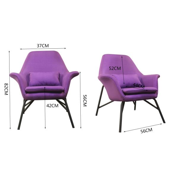 SGS Swivel Fabric 0.274CBM Metal One Seat Sofa 88*86*65