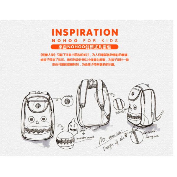 Cartoon School Personalized Kids Backpack Double Shoulder Monster Shape