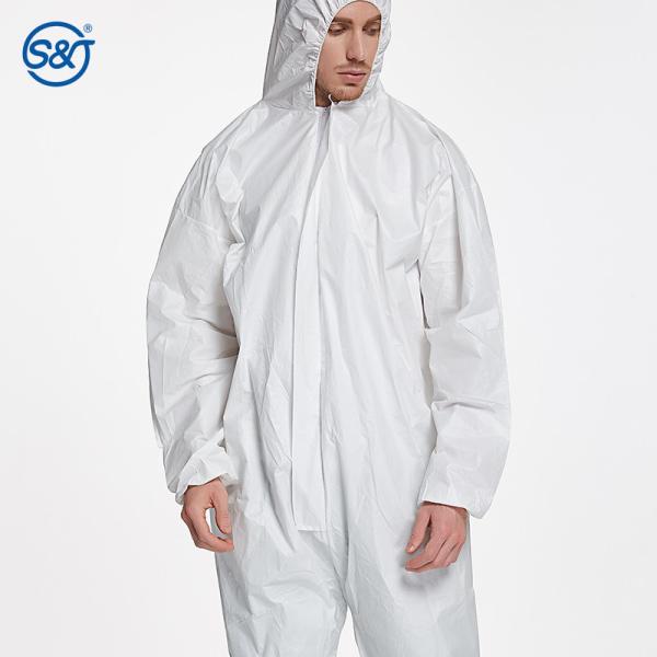 Micro-porous film coverall non woven clothing hooded disposable coverall