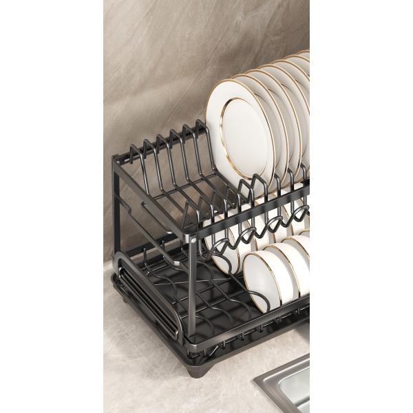 Iron Dish Rack for Kitchen Room Space Kitchen Classification Folding Rack