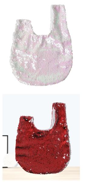 DIY LOGO Custom Sparkle Sublimation Sequin Tote Bag Cosmetic