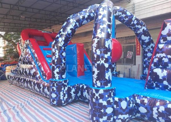 Floating Blow Up Water Obstacle Course Wind Resistant Easy Assembly