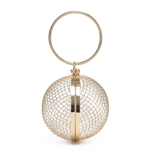 Ball Shape Clutch Purse Party Handbag Rhinestone Ring Handle ODM OEM