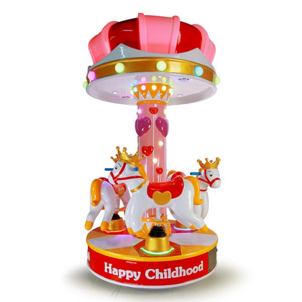3 People Amusement Kids Ride Indoor Outdoor Playground Merry - Go - Round  Small Carousel