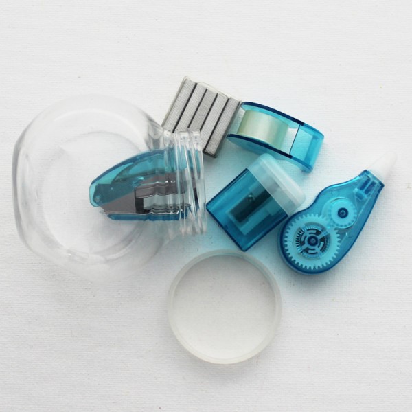 Wholesale High Quality Cute Color Correction Tape Stapler Sharpener Stationery Set for Students
