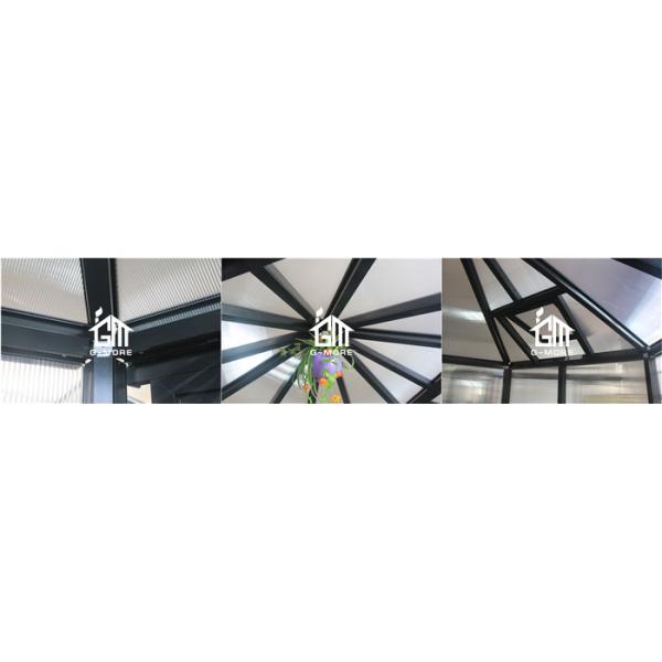 Aluminum Greenhouse-Hexagon Series-320 X 283 X 275CM-Dark Grey Color- PC or Glass