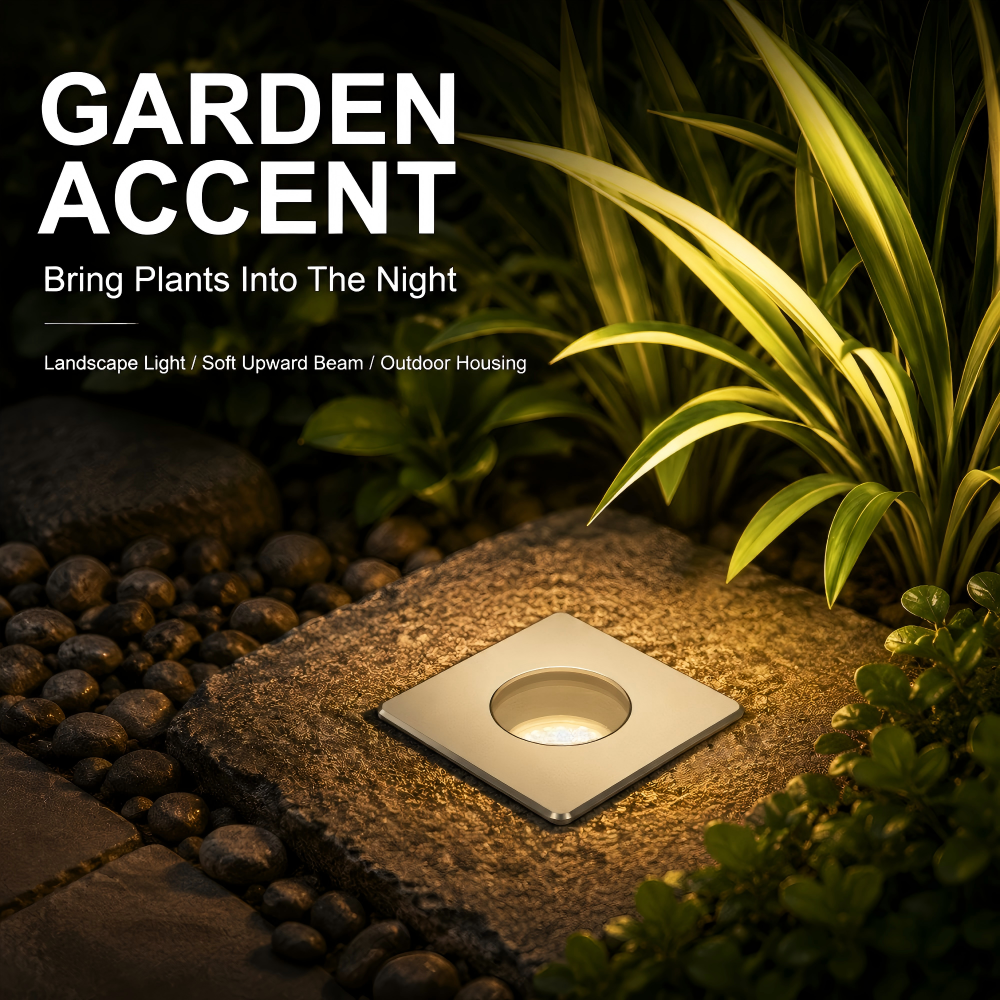 Square Stainless Steel 5W CREE LED Inground Lights Recessed For Outdoor Architectural
